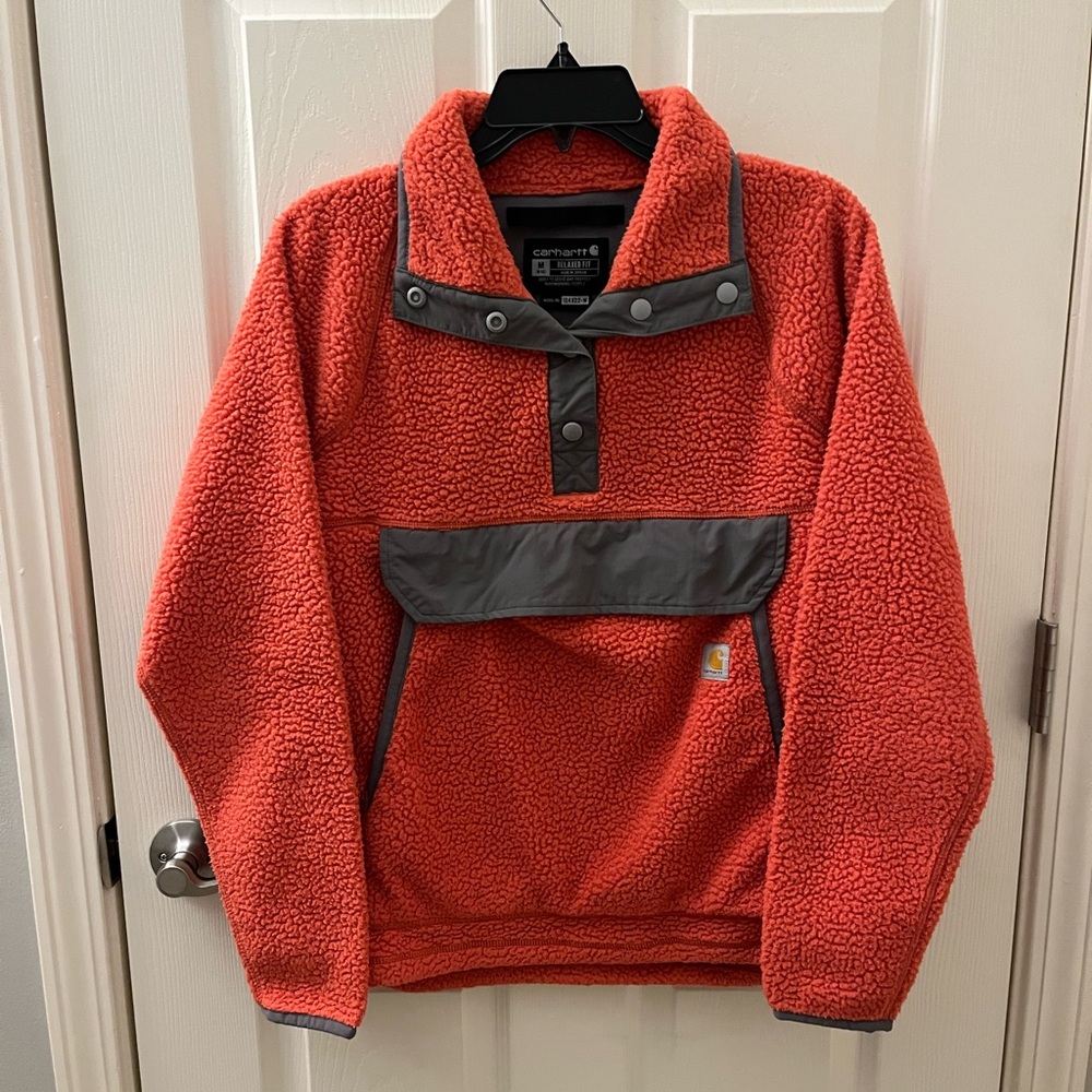 Carhartt women’s Bright Orange Sherpa Pullover
